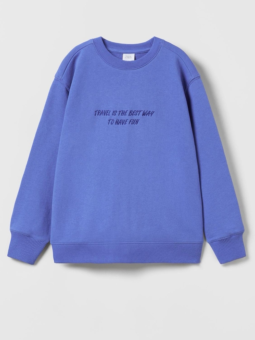 ZARA Kids purple Sweatshirt Travel Quote Crewneck Size 8–9 (130 cm) Boys